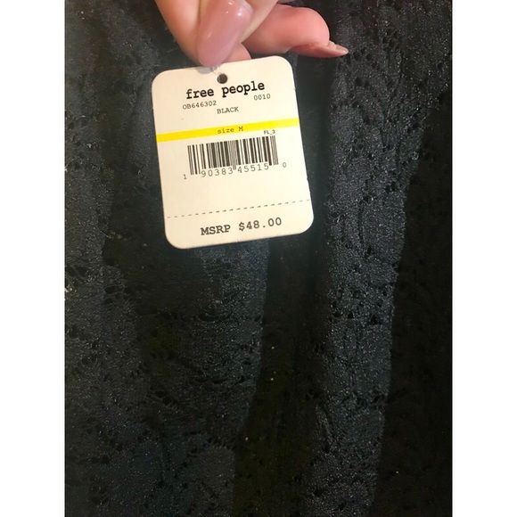 Free people black lace tank top. - Picture 4 of 5